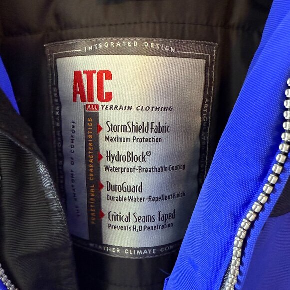 OBERMEYER Mens Small Winter Jacket‎ Blue Insulated Hooded Zip Ski Storm Shield - Picture 4 of 12